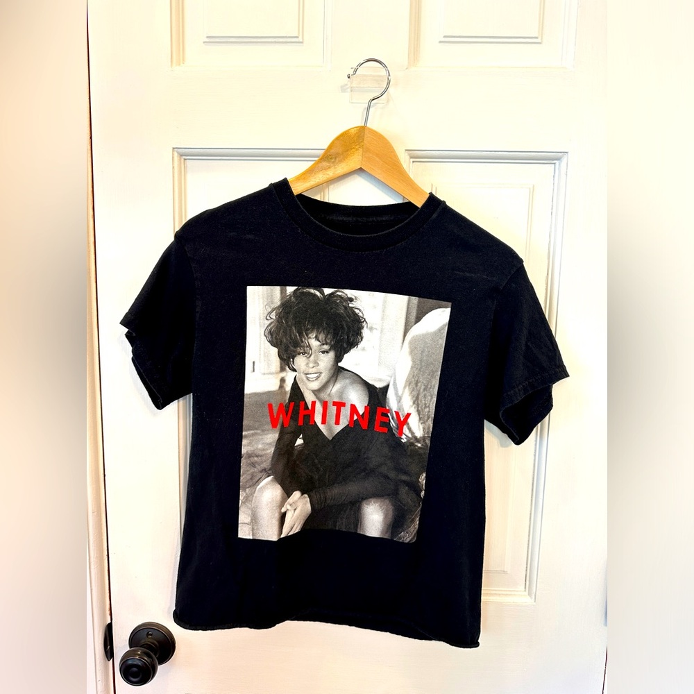 Cropped Whitney Houston T-shirt, size small